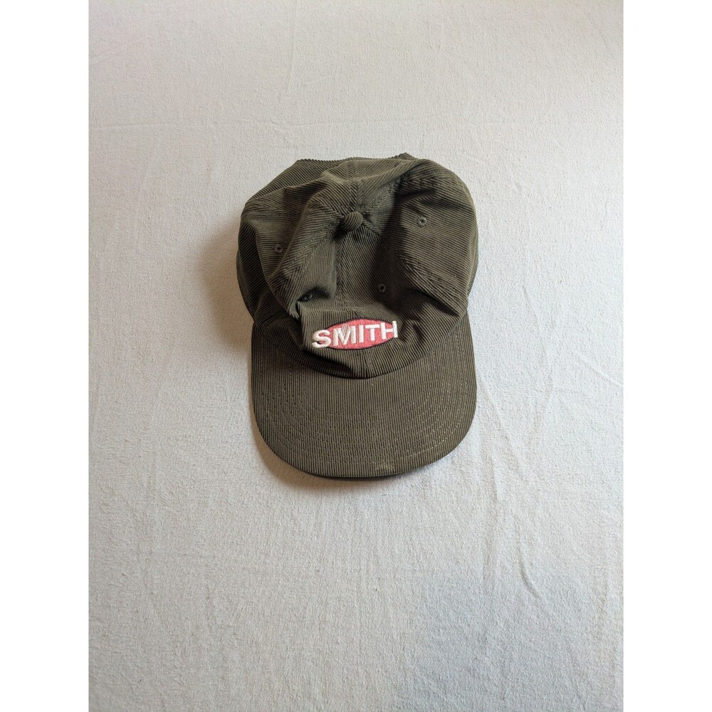 Smith Optics Mens Corduroy Strapback Hat Olive Green Oval Logo Dad Cap OSFA